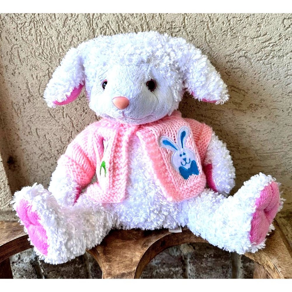 Dan Dee Collectors Choice Lamb Plush Easter Crochet Sweater Tulip Bunny …